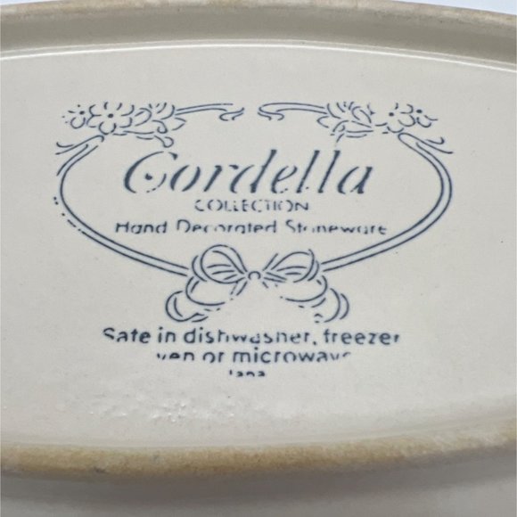 Cordella Collection Hand Painted Stoneware Burnet Oval Vegetable Bowl 10.5" - Picture 5 of 5